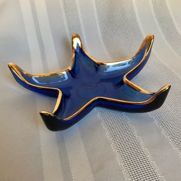 Starfish Blue Glass Dish Set of 2 - Picture 11 of 12